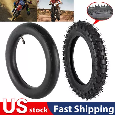 2.50 - 10  Tire & Inner Tube For Honda CRF50F XR50R 2.50x10 2.5-10 Dirt Pit Bike • $25.75