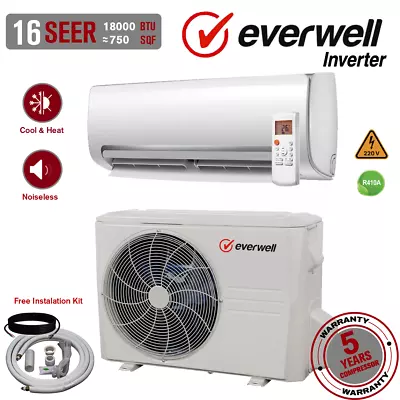 18000 BTU Air Conditioner Mini Split 16 SEER INVERTER AC Ductless Heat Pump 220V • $699