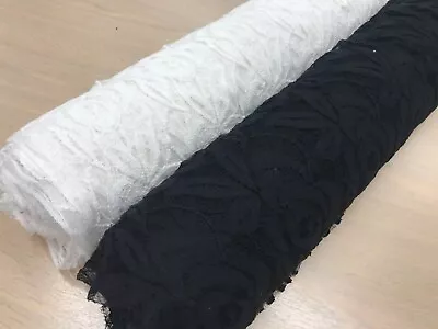 LACE FABRIC 150cm Wide Dress Material Dancewear Backdrops Colours Black White   • £8.99