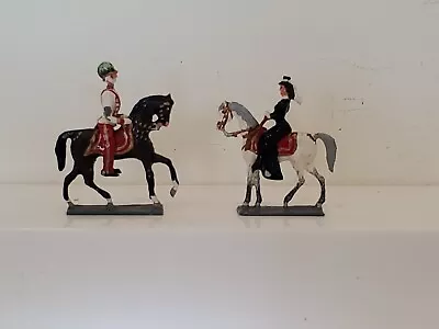 Vintage Flat Soldier & Woman Horseback Possibly Minot • $12