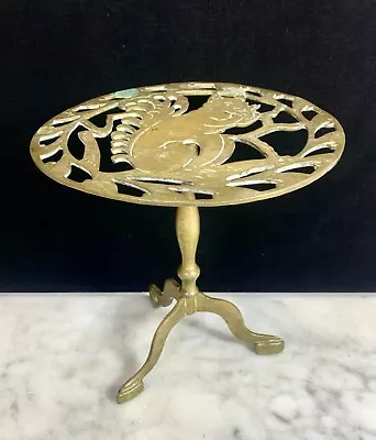 Vintage Virginia Metalcrafters Brass Squirrel Fireplace Trivet Plant Stand 8.25  • $38