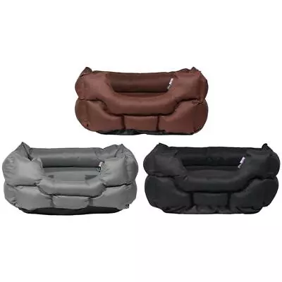 Woodland High Sided Canvas Dog Bed Soft Washable Cushion Warm Pet Basket Cushion • £24.99