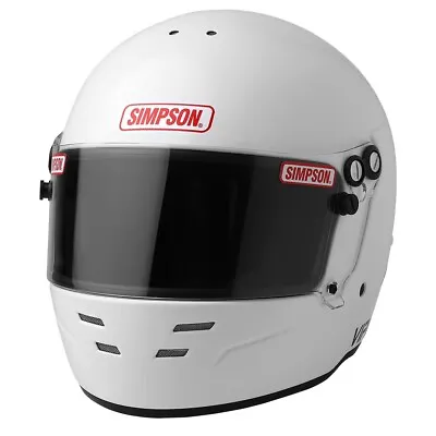 Simpson SA2020 Viper Motorcycle / Racing Helmet Gloss White - Large - DOT/SNELL • $411.95