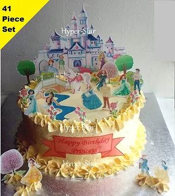 £2.99 • Buy Disney Princess Castle Cup Cake Scene Wafer Edible Birthday Party Set STAND UP