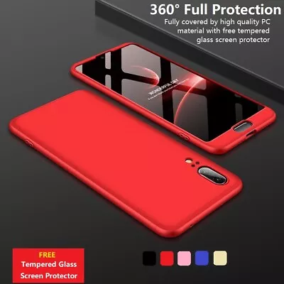 360° Full Body Hard Phone Case Cover Tempered Glass Huawei P20 P30 P40 Lite Pro • £3.99