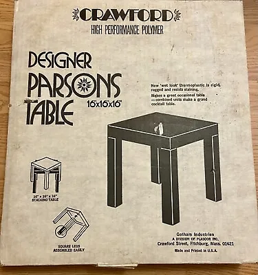 Vintage Crawford Yellow Parsons Table Original Box Square 16x16x16 MCM • $115