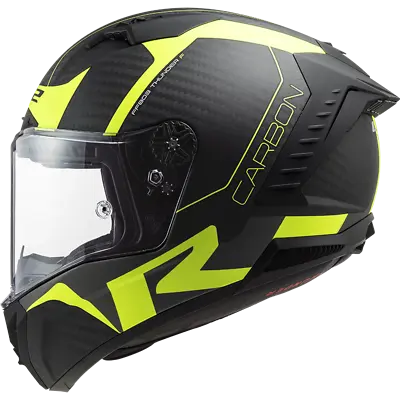 £419.99 • Buy Ls2 Thunder Ff805 Carbon Fibre Full Face Motorcycle Crash Helmet Black Yellow