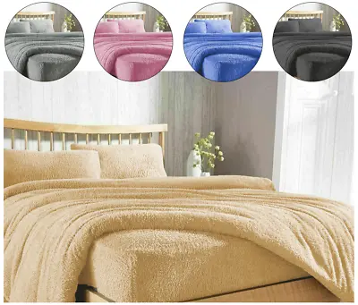 £10.99 • Buy Luxury Teddy Fleece Fitted Sheet Extra Deep Cosy Warm Bed Sheets Double King