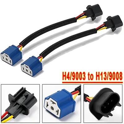 Conversion Wire 9008 H13 TO 9003 HB2 H4 Two Harness Head Light Male Female Plug • $7.90