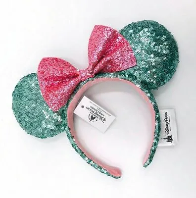 Sequins Disney Parks Pink Sugar Rush Disneyland Bow Minnie Mouse Ears Headband • $3.25