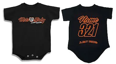 Moto Baby T Shirt Creeper Infant One Piece Motocross Mx Bike Just Ride Number • $26.99