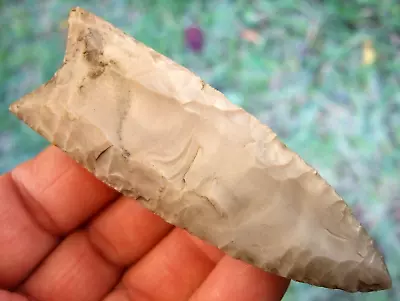 Super Fine 3 3/4 Inch Missouri Mozarkite Flint Clovis Point With COA Arrowheads • $53