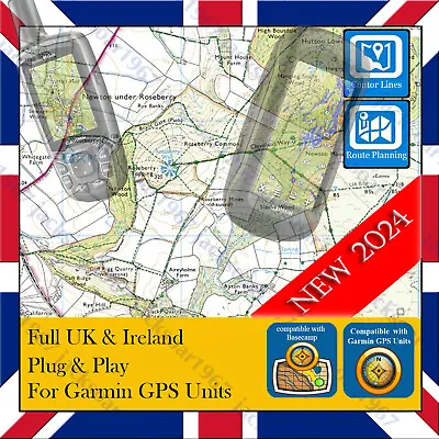 2024 NEW Garmin Compatibile Routeable Walking Or Hiking Maps Full UK & Ireland • £14.99