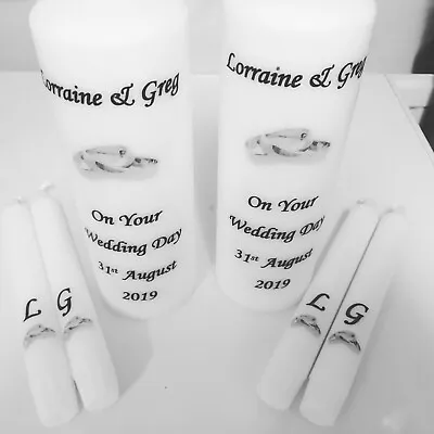 Personalised Unity Candle Set Wedding Gift  Add Your Design / LGBT • £15.09