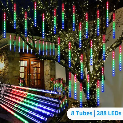 $64.95 • Buy 1-4Pack 288 LED Meteor Shower Rain Tree String Light Outdoor Garden Party Decor