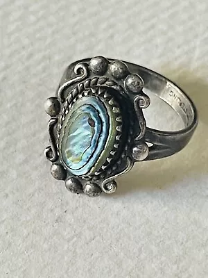 🌼Vintage Bell Trading Post Sterling Silver Oblong Abalone Ring Size 6 925 • $1