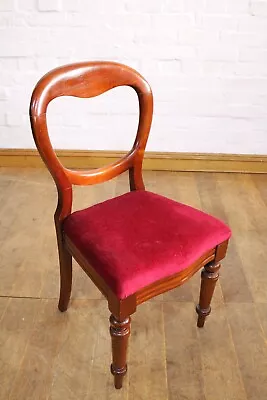 Antique Victorian Balloon Bolt Back Dining / Bedroom / Hall Chair • £60