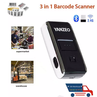 Wireless 1D Laser Mini Barcode Scanner Bluetooth USB Portable Reader Windows • $24.71