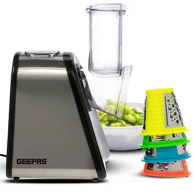 Electric Salad Slicer Fruit Cutter Vegetable Cheese Grater Chopper Maker 4 Cones • £36.99