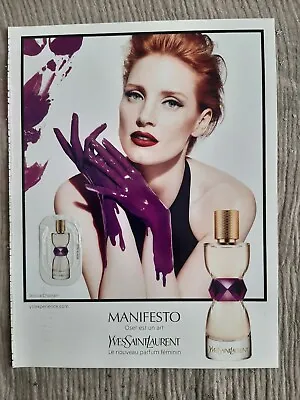 Perfume Paper Advertising. 2013 Ad Y. St Laurent Manifesto Perfume + Patch • $2.16