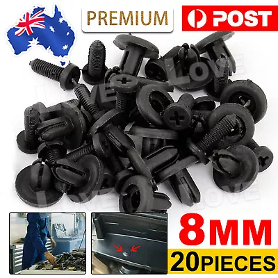 20X Car Plastic 8MM Scrivet Screw Clips Fit Door Boot Trim Panels Bumper Fastene • $4.95