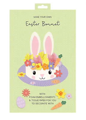 Easter Bonnet Kit Make Your Own Bunny Hat Childrens Craft Stickers School Parade • £3.95