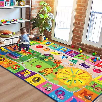 Kids Rug Play Mat Rug Educational And Fun Play Mat ABC Alphabet Animal Shapes • $48.50