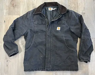 $49.99 • Buy Vtg Carhartt Insulated Black Duck  Zip Jacket USA Mens XL Distressed