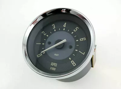 VW BUG BUS GHIA ISP 80mm - 8000 RPM TACHOMETER DASH GAUGE BEIGE FACE 12V • $150