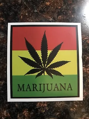 MARIJUANA Rasta Weed Sticker Cannabis Pot Ganja THC 420  Car Decal 2.5”x 2.5” • $4