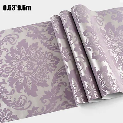 3 Colors 9.5M Embossed Damask Wallpaper Textured Floral Patterned Non-woven UK • £18.99