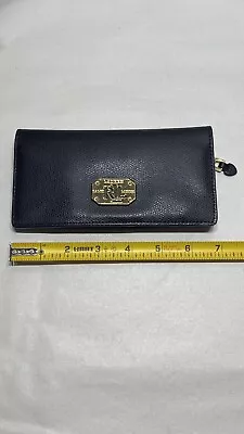 Ralph Lauren Sloan Street Black Pebbled Leather Bi-Fold Wallet Clutch • $36