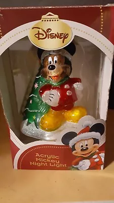 *Vintage* Disney Acrylic Mickey Mouse Night Light Christmas ~ In Box • $6.71