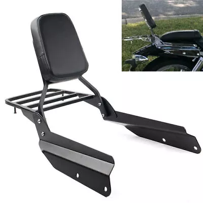 Fit Honda VTX 1300C 1800C 1800F 05-11 Black Sissy Bar Backrest With Luggage Rack • $155.70