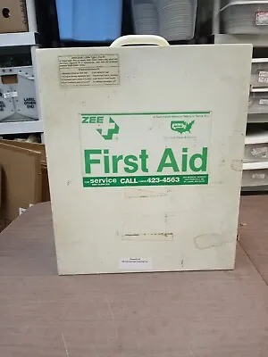 Vintage Zee First Aid Metal Medical Cabinet Large Collectible Advertising  • $60