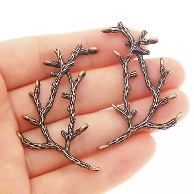 10 Pcs Metal Alloy Tree Branch Pendant Necklace Jewellery Making Charm 48x26 Mm • £4.79