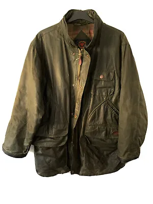 £65.77 • Buy Mulberry Utility Cotton Wax Coat Jacket Green Vintage Men M Distressed