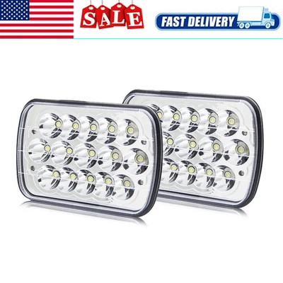 $32.01 • Buy Pair 5x7 7x6 Inch Chrome LED Headlight Hi-Lo Beam For Nissan Pickup Hardbody