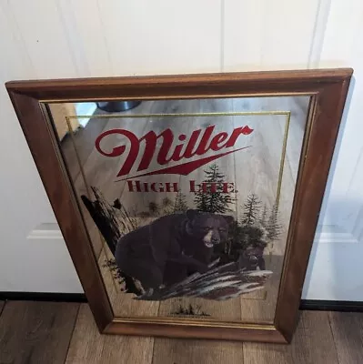 Miller High Life Black Bear  Mirror First Edition Wildlife Series Wisconsin Bar  • $69.99