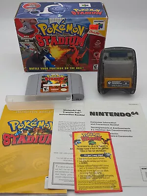 Nintendo 64 Pokemon Stadium Complete In Box With Inserts Transfer Pak CIB N64 • $199.99