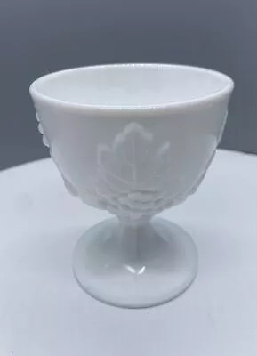 VTG Indiana Colony Harvest Milk Glass (Grapes W/Leaf) Pedestal Sugar Bowl • $6.50