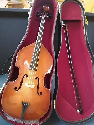 Miniature 10 Inch Replica Upright Bass With Bow Case & Display Stand ~NEW~ • $39.99