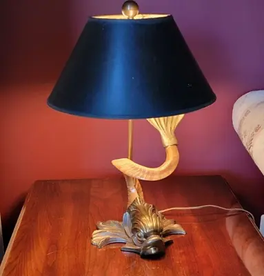 Chapman MCM Brass Koi Fish Ram Horn Table Lamp RARE • $625