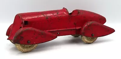 Vintage WYANDOTTE Pressed Steel Streamline Car #310 Boat Tail Red Racer Car 1930 • $100