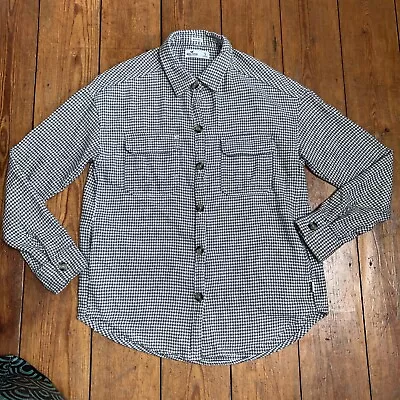 Hollister Boyfriend Fit Button Down Shirt Size S Grey Check Plaid Dog Tooth • £14