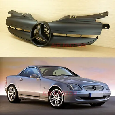 For Benz R170 2 FIN AMG SLK Class Mercedes 1997-2004 Front Grill Matte Black • $180.03