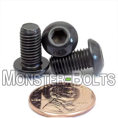 (10) 1/4-28 X 1/2  Button Head Socket Cap Screws Alloy Steel W/ Black Oxide • $5.39