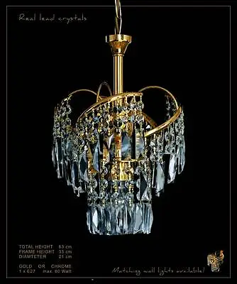 Small Fine Crystal Chandelier With Real Crystals. In Silver Or Gold Available. • £99.83