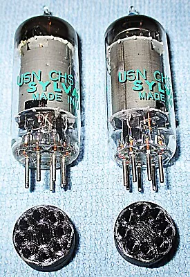 2 NOS Sylvania USN CHS  12AU6 Vacuum Tubes - Matched Pair - Very Nice! • $39.95