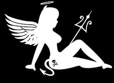 Angel Devil Girl Vinyl Decal Sticker Car Truck Window • $3.45